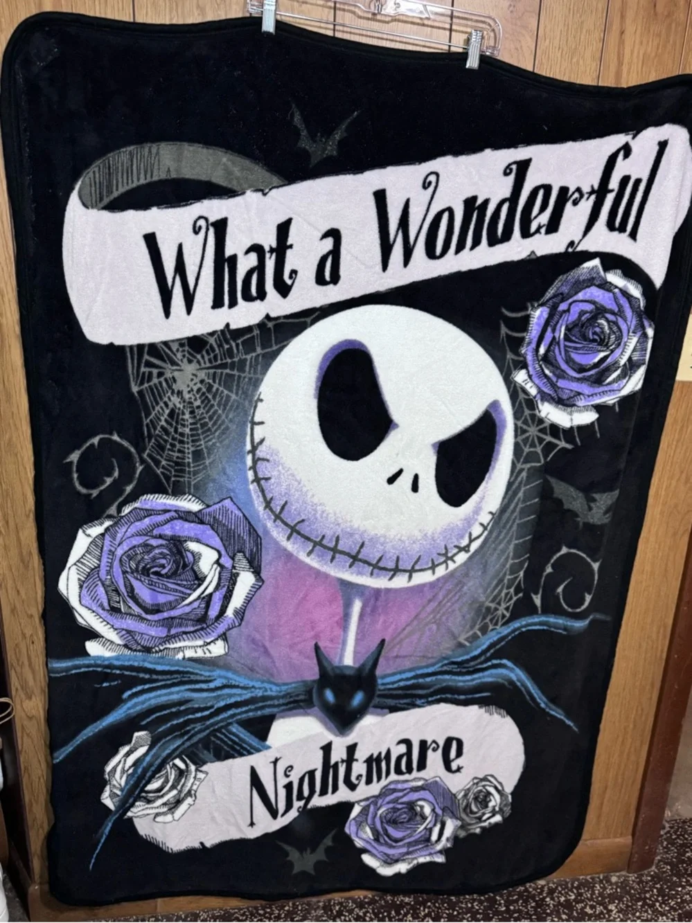 What a Wonderful Nightmare Jack Skellington‎ Blanket - Black with Purple Accents